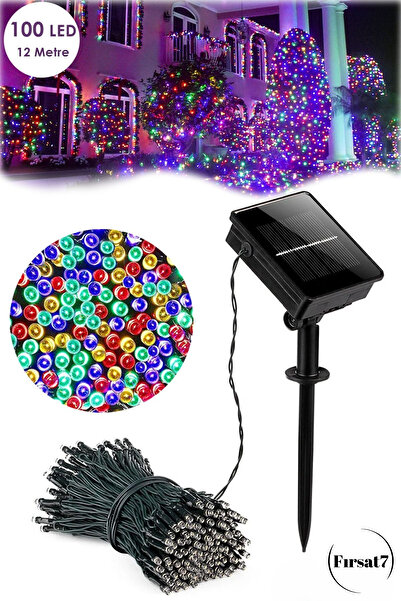 Genel Markalar 200 Ledli 22 Metre Solar Şerit Bahçe Dekorasyon Aydınlatma Led Renkli Işık Güneş Enerjili