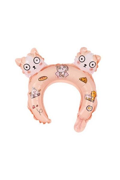 Flippy Balon, , Tip Coronita Cu Urechi, Model Hello Kitty, , 30 X 29 Cm, Rose
