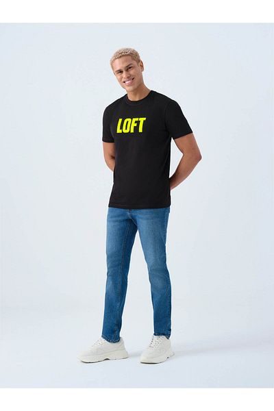 Loft Regular Fit Black-Yellow Men's T-Shirt Lf2038541