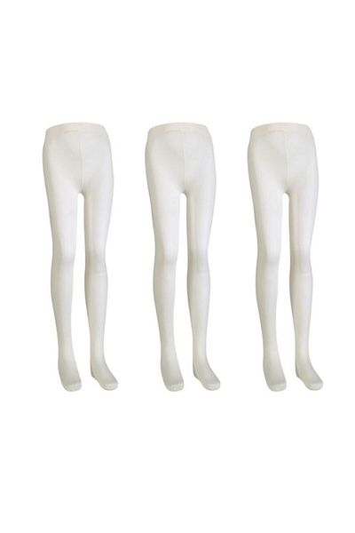 Bross Girl's 3-Piece Plain 40 Den Micro Pantyhose Mousse Socks