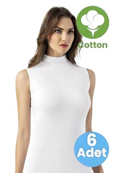 Uniquetrenders Жіночий боді з 6-ма ребрами, без рукавів, з високим коміром