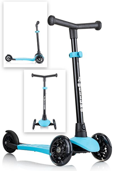 Wellgro Işıklı Scooter, Ayarlanabilir yükseklik, Ön Tekerleri Işıklı Çocuk Scooter, Mavi