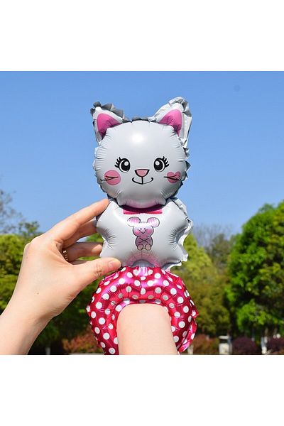 Flippy Balloon, , Animal Figurines, Bracelet Type, Cat Model, , White