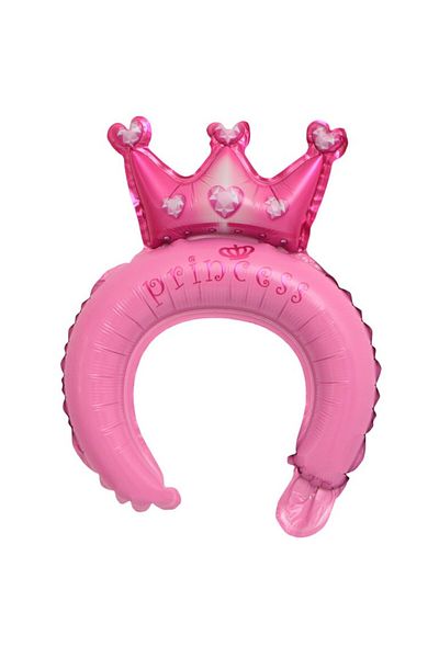 Flippy Balon, , Tip Coronita Cu Urechi, Model Coronita De Printesa, , 30 X 27 Cm, Roz