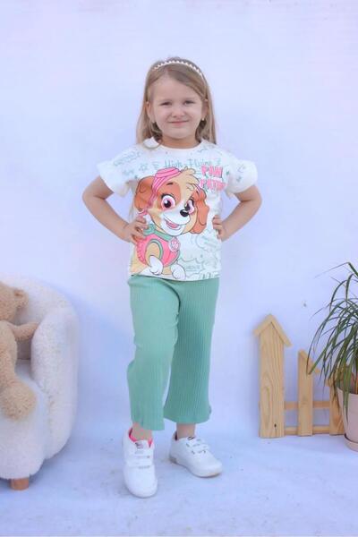 LİLLYPİCCA TRICOU CU IMPRIMEU PAW FATĂ - PANTALONI DE TROCAT BERMUDA