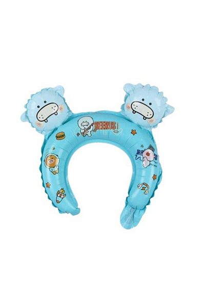 Flippy Balloon, , Crown Type With Ears, Teddy Bear Model, , 28 X 31 Cm, Blue