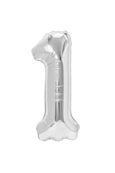 Flippy Balon folie metalică numărul 1, 80 cm, argintiu