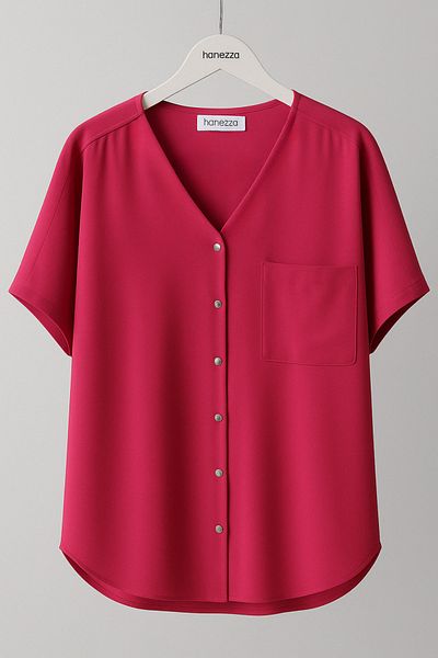 Hanezza Stylish Half Sleeve Blouse - Plus Size Women, Hanezza Plus Size Collection