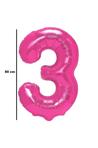 Flippy Balon Flippy, Cifra, 80 cm, , Roz, Cifra 3