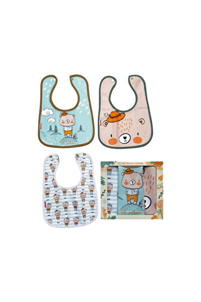 babyist Cute Bear Themed Baby Food Bib Set of 3