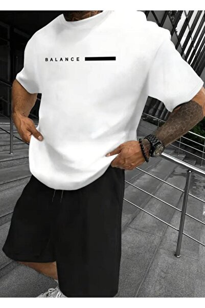 Framgan Unisex muške/ženske balansne Štampano crne/belih šortsa T-shirt set