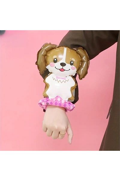Flippy Balon, , Figurine Animalute, Tip Bratara, Model Catel, 13 X 35 Cm, , Maro
