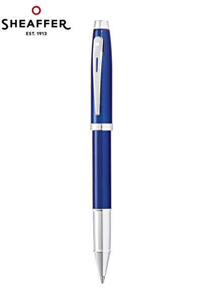 Sheaffer 9339-1 100 Serisi Roller Kalem Parlak Mavi Krom Özel Hediyelik Kutulu