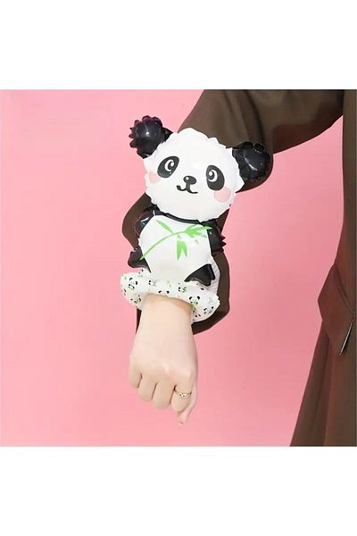 Flippy Balon, , Figurine Animalute, Tip Bratara, Model Panda, 13 X 35 Cm, , Alb/negru