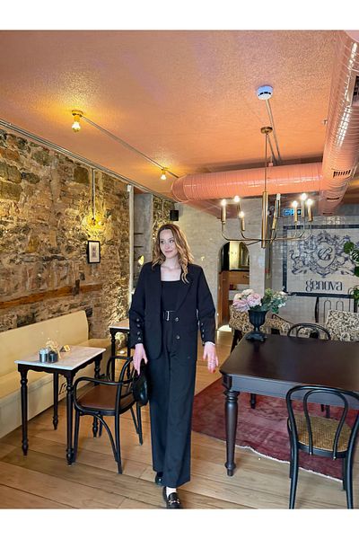 monanora Palazzo Pants Short Crop and Blazer Jacket Three Piece Suit
