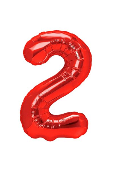 Flippy Balon folie metalică, numărul 2, 40 cm, roșu, pai inclus