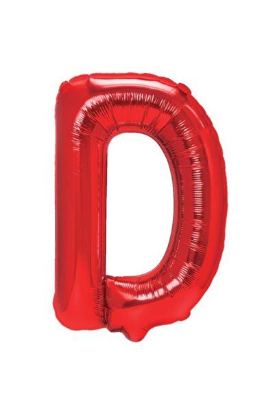 Flippy Balon folie metalică Litera D 40 cm, roșu (heliu sau aer, pai inclus)