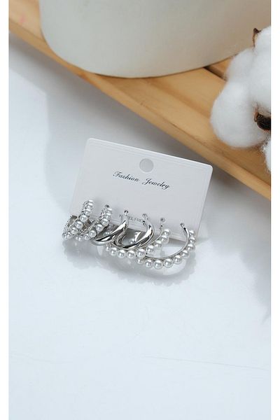 Jack Ferrero Women's Steel 6 Piece Earring Set