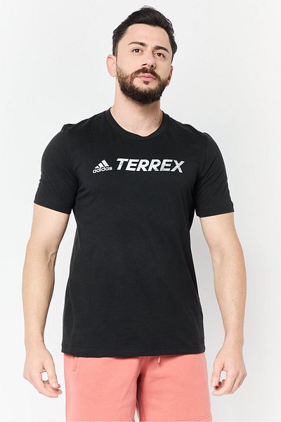 adidas Men Sportswear Fi Short Sleeves Outdoor T-shirt, Black