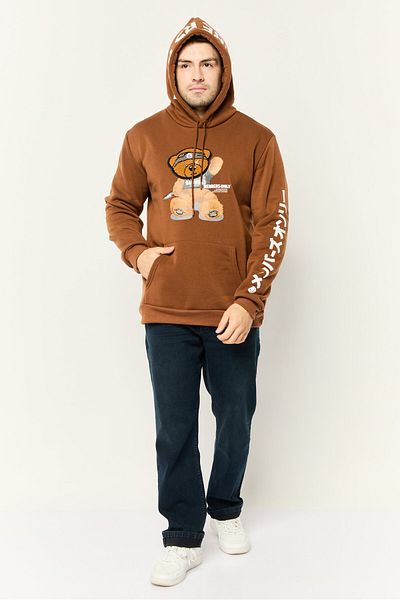 Members Only Men Embroidered Long Sleeve Hoodie, Brown