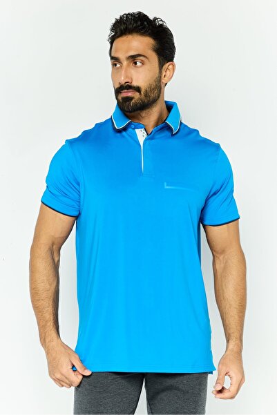 Head قميص بولو رياضي رجالي بأكمام قصيرة، أزرق نجمي