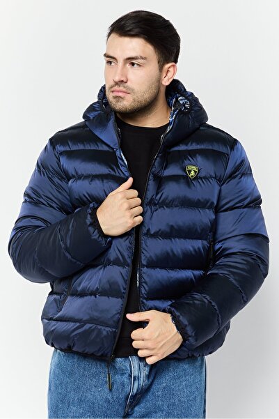 Lamborghini سترة مبطنة للرجال، لون أزرق داكن