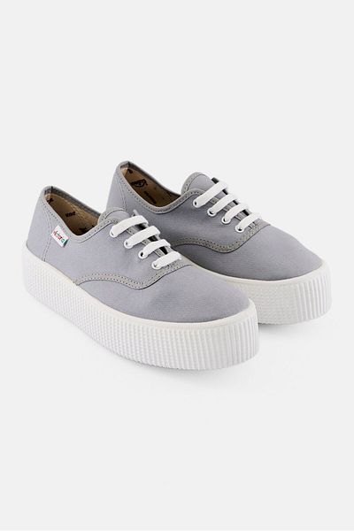 Victoria Women 1915 Doble Lona Lace Up Outdoor Shoes, Grey