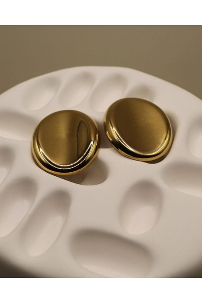 Luvix Design Gold Color Oval Steel Earrings