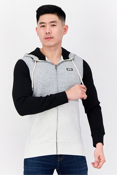 AMERICAN EAGLE Men Heather Long Sleeve Full Zip Hoodie, Multicolor