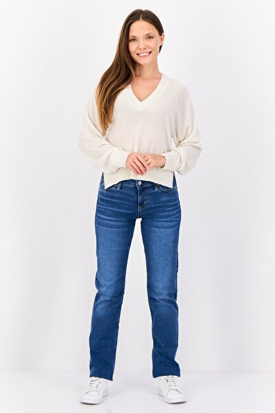 Esprit Women V-Neck Long Sleeves Plain Sweater, Beige