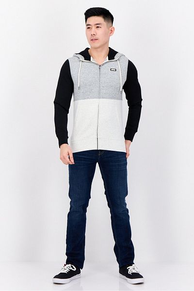 AMERICAN EAGLE Men Heather Long Sleeve Full Zip Hoodie, Multicolor