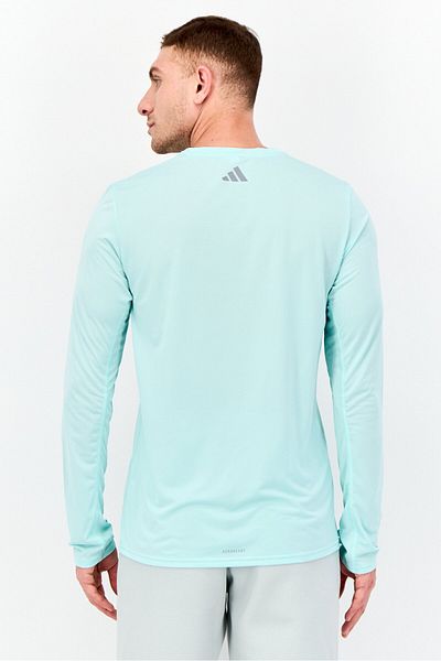 adidas Men Sportswear Fit Long Sleeve Running T-Shirt, Miky Green