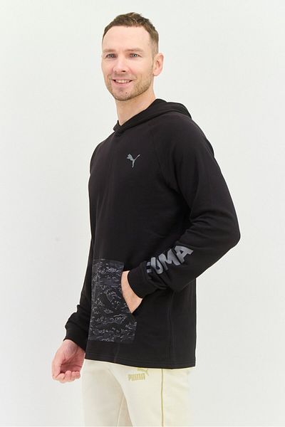 Puma Men Sportswear Fit Long Sleeve Training Concept Aop Sweatshirt, Black