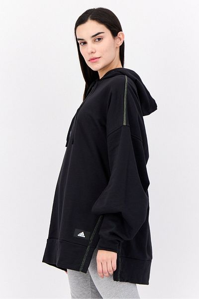 adidas Women Sportswear Fit Long Sleeves Outdoor Sweatshirt, Black