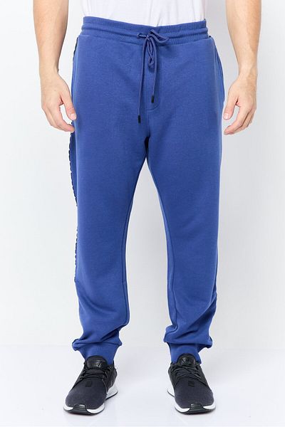 Guess Men Regular Fit Brand Logo Sweatpants, Blue