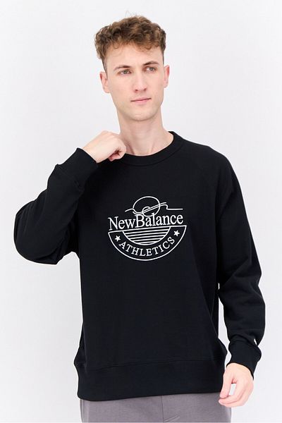 New Balance Men Sportswear Fit Long Sleeves Outdoor Sweatshirts, Black