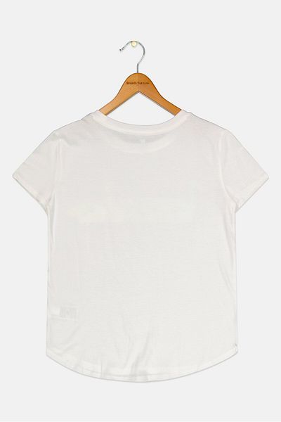 GAP Kids Girl Sequined Short Sleeve Top, White