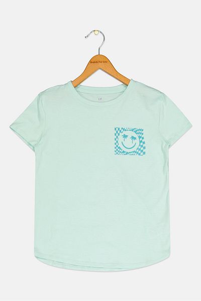 GAP Kids Girl Graphic Print Top, Mint Green