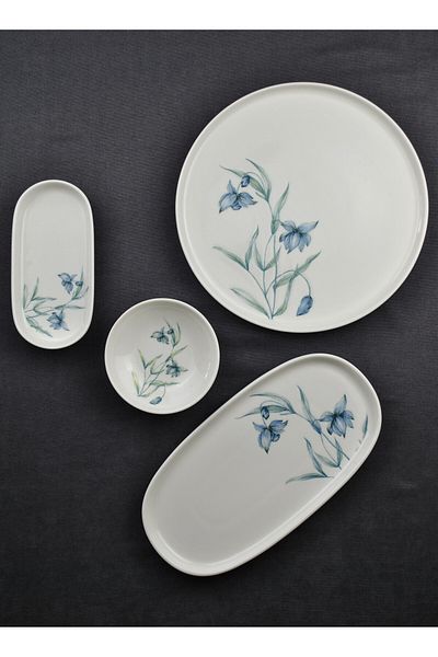 Qualitev Felisya 14 Piece Porcelain Breakfast Set-White for 6 People