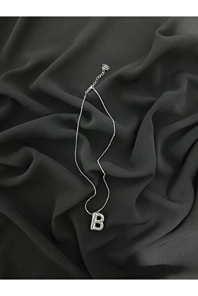 MAC CENTER B harfli balon kolye kararmaz paslanmaz garantili çelik kadın kolye