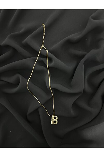 MAC CENTER قلادة بالون حرف B غير قابلة للتشويه من الفولاذ المقاوم للصدأ مضمونة للنساء