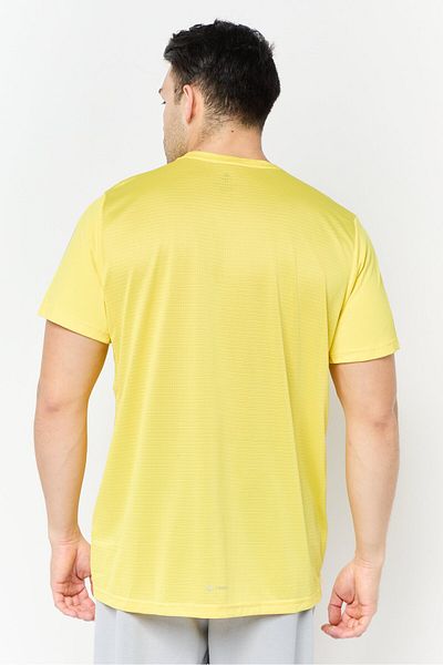 adidas Men Sportswear Fit Short Sleeves Running T-Shirt, Yellow
