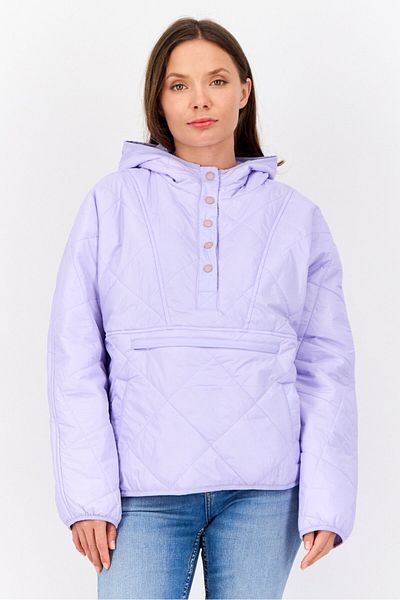 AMERICAN EAGLE Women Quilted Puffer Jacket, Lavender