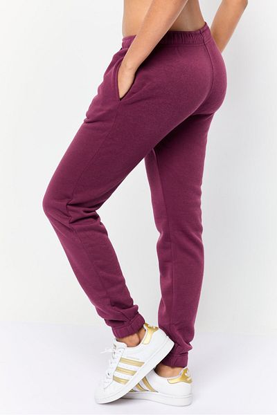 Fit Collective Women Regular Fit Solid Sweatpants, Dark Maroon