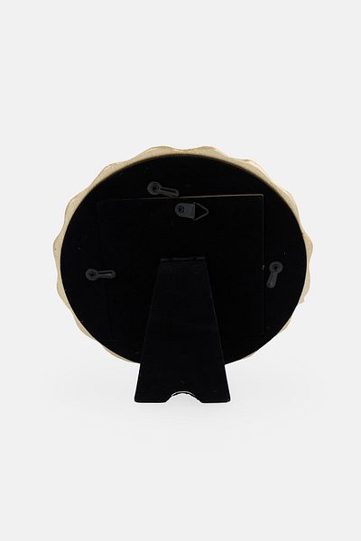 Enchante Accessories Round Champagne Resin Photo Frame 4 x 4 cm, Gold