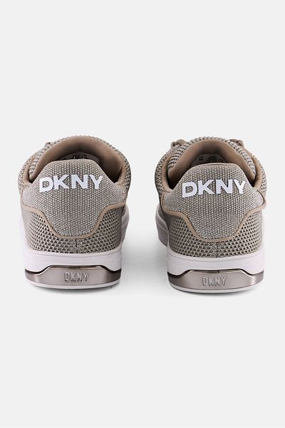 Dkny Women Abeni Knit Lace Up Casual Shoes, Grey
