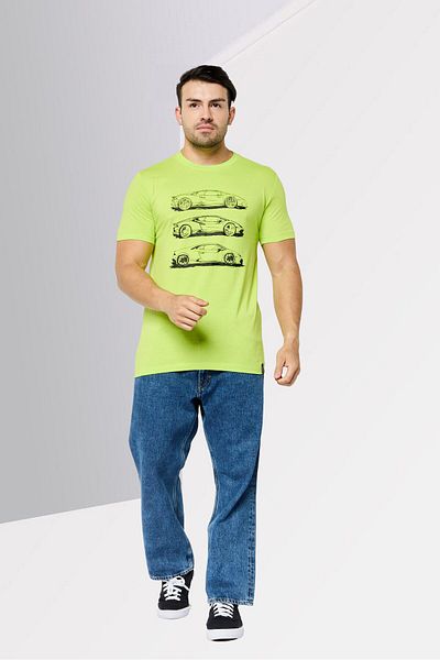 Lamborghini Men Crew Neck Short Sleeves Brand Logo T-Shirt, Green