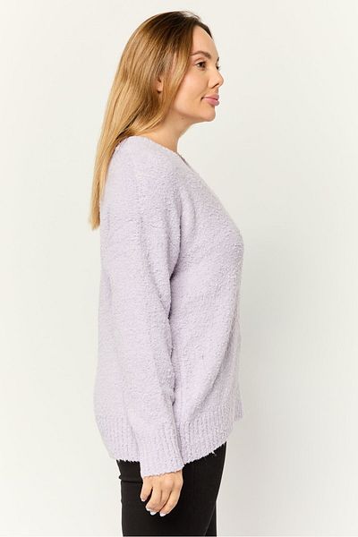 PİNK ROSE Women V-neck Knitted Sweater, Lilac