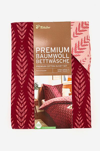 Tchibo Double Size Premium Duvet Set 135 x 200 cm, Maroon