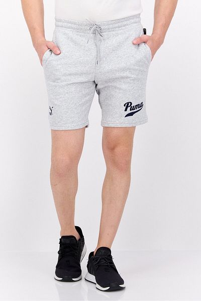 Puma Men Sportswear Fit Brand Logo Training Shorts, Heather Grey